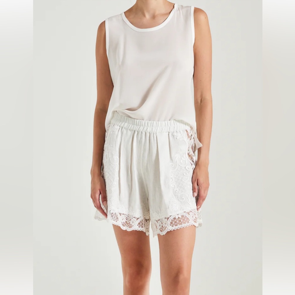 Maurizio Mykonos lace linen shorts sz S